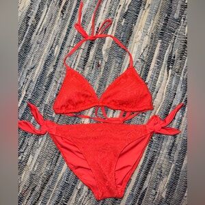 Aerie Bright Coral Bikini Set
